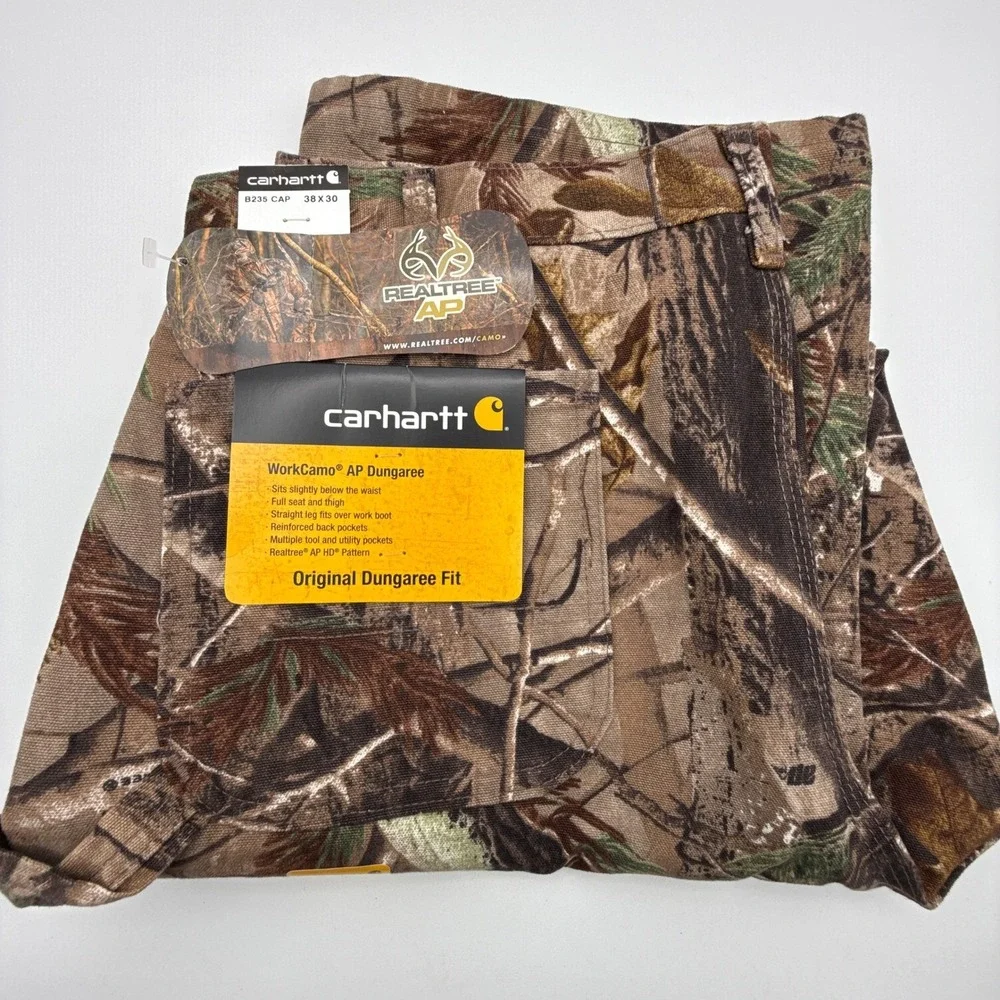 Carhartt Work Camo AP Dungaree Fit Pants Mens 38X30 B235 CAP Camo‎ NWT NOS